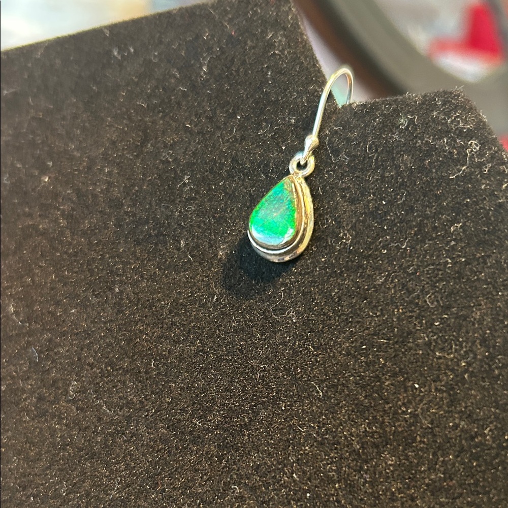 Ammolite Teardrop Earrings - Picture 3 of 3